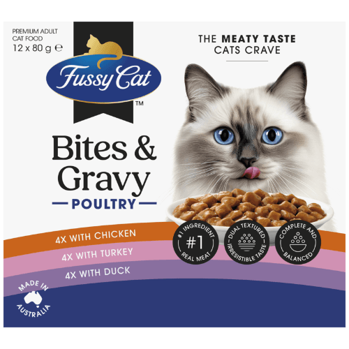 Fussy Cat Twice As Tasty Bites & Gravy Poultry Wet Cat Food