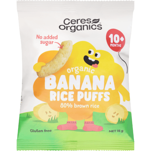 Ceres Organics Banana Baby Rice Puffs 10+ Months