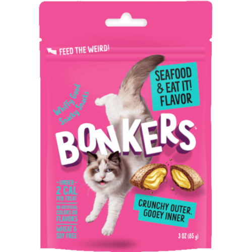 BONKERS Crunchy & Soft Seafood & Eat it! Flavoured Cat Treats
