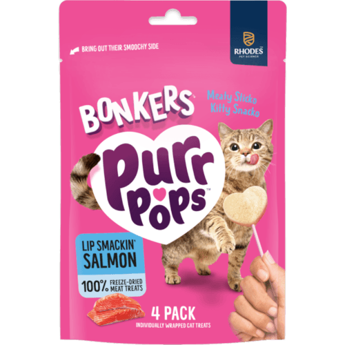BONKERS Purrpops Freeze Dried Salmon Flavoured Lollipop Cat Treats