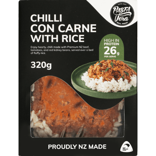 Pasta Vera Chilli Con Carne With Rice