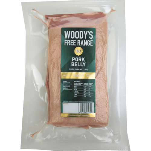 Woodys Free Range Pork Belly 500 g
