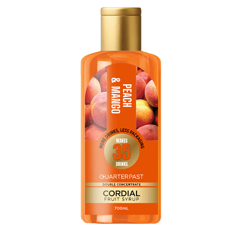 Quarterpast Peach & Mango Double Concentrate Cordial Fruit Syrup