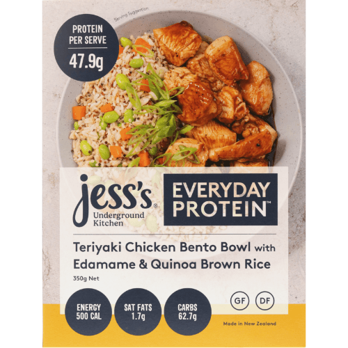 Jess's Underground Kitchen Everyday Protein Teriyaki Chicken Bento Bowl With Quinoa Brown Rice