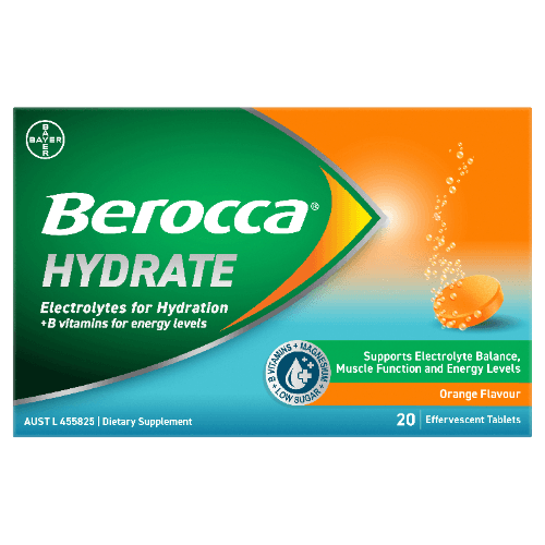 Berocca Hydrate Orange Flavour Effervescent Tablets