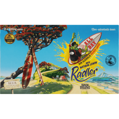 Bach Brewing All Day Radler Non-Alcoholic Golden Lager 6 × 330 mL