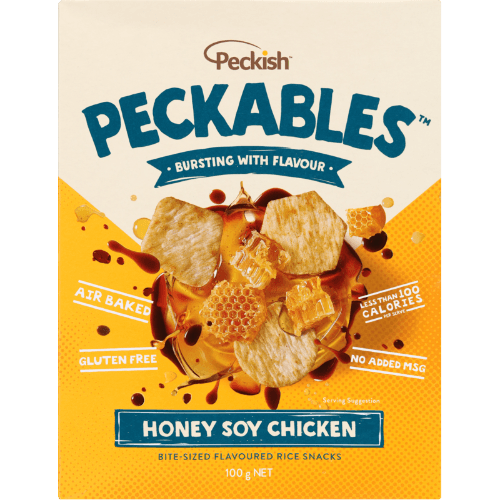 Peckish Peckables Honey Soy Chicken Bite-Sized Flavoured Rice Snacks