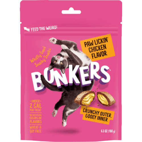BONKERS Crunchy & Soft Paw Lickin' Chicken Flavoured Cat Treats