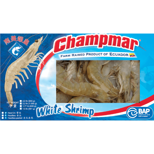 Champmar Vannamei 40/50 Whole Raw Prawns 1 kg