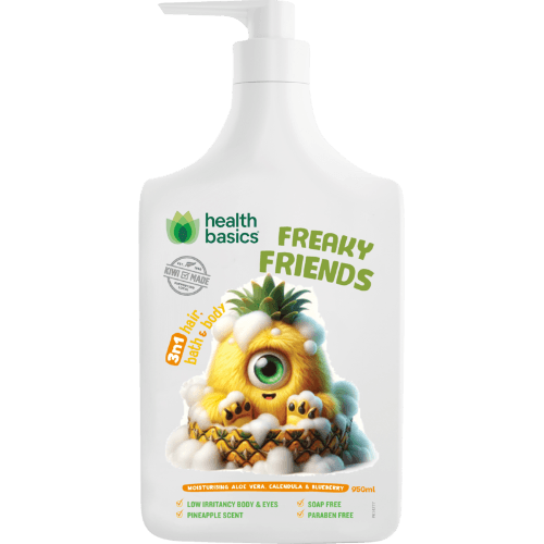 Health Basics Freaky Friends Pineapple 3n1 Hair, Bath & Body Wash