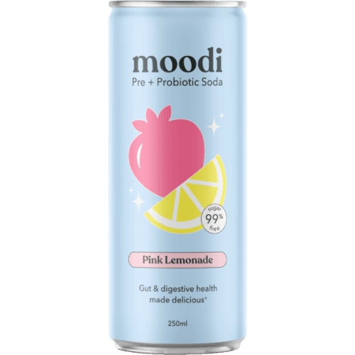 Moodi Pink Lemonade Pre + Probiotic Soda Drink