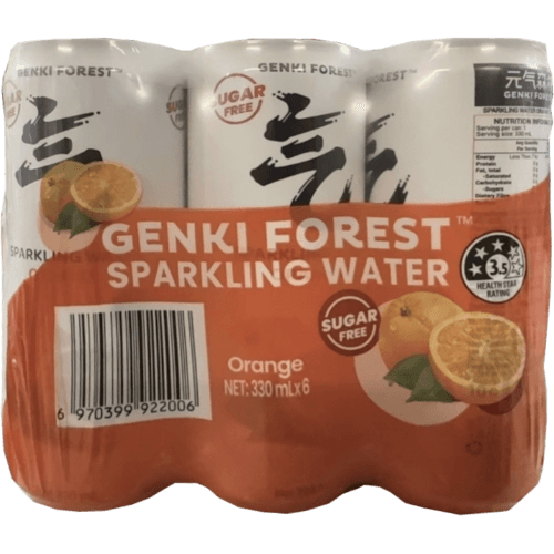 Genki Forest Orange Sparking Water 6 × 330 mL