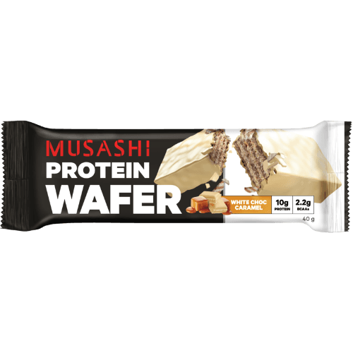 Musashi White Choc Caramel Protein Wafer Bar