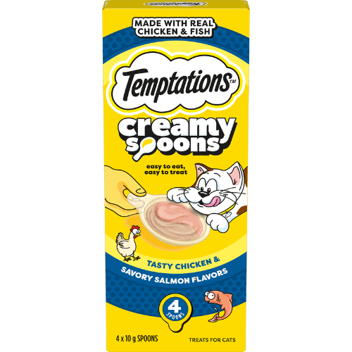 Temptations Creamy Spoons Chicken & Salmon Treats For Cats