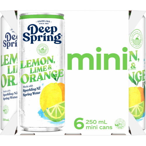 Deep Spring Lemon Lime & Orange Sparkling NZ Spring Water