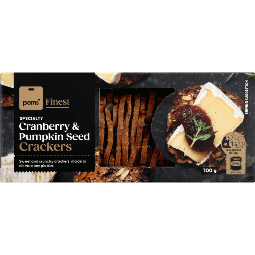 Pams Finest Cranberry & Pumpkin Seed Specialty Crackers