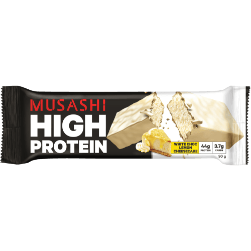 Musashi White Choc Lemon Cheesecake High Protein Bar