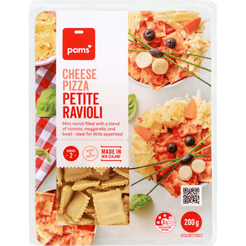 Pams Cheese Pizza Ravioli Chilled Petite Pasta 200 g