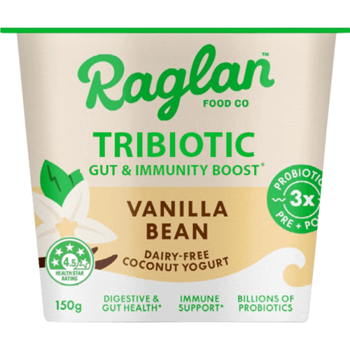 Raglan Coconut Yoghurt TriBiotic Vanilla Bean Gut & Immunity Boost Dairy-Free Coconut Yogurt 150 g