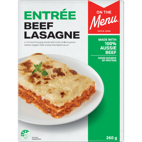 On The Menu Entree Beef Lasagne