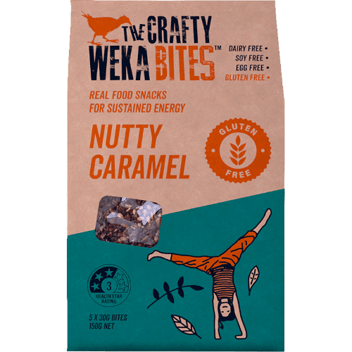 The Crafty Weka Bar Gluten Free Nutty Caramel Muesli Bites Pouch