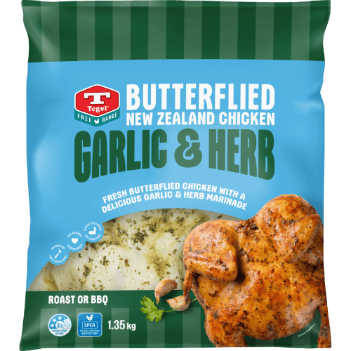 Tegel Garlic & Herb Butterflied New Zealand Chicken