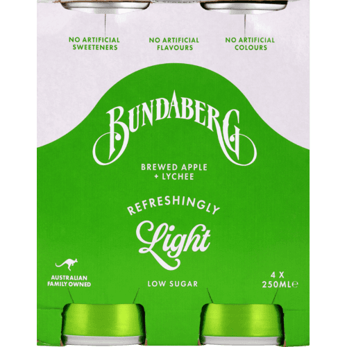 Bundaberg Refreshingly Light Apple & Lychee Soft Drink