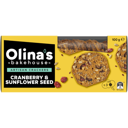 Olinas Cranberry & Sunflower Seed Bakehouse Artisan Crackers
