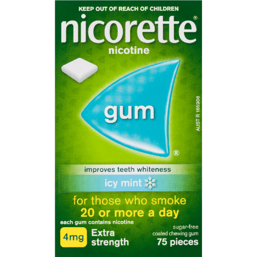 Nicorette Icy Mint 4mg Extra Strength Nicotine Gum