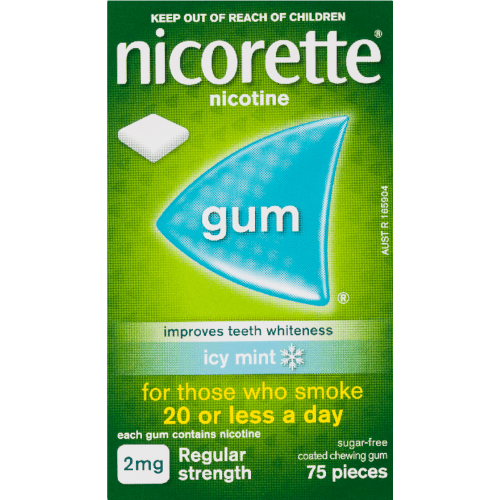 Nicorette Icy Mint 2mg Regular Strength Nicotine Gum 2mg