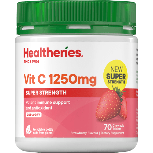 Healtheries Vit C 1250mg Strawberry Flavour Chewable Tablets