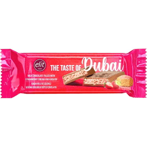Elit The Taste Of Dubai Strawberry Cream And Kadaif Chocolate Bar