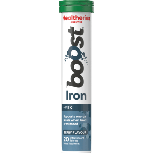 Healtheries Boost Iron + Vit C Berry Effervescent Tablets