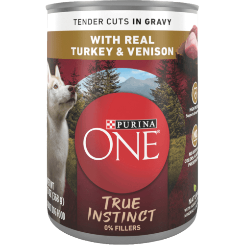 Purina ONE True Instinct Tender Cuts in Gravy With Real Turkey & Venison Wet Dog Food