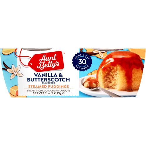 Aunt Bettys Steamed Pudding Vanilla Butterscotch 2 × 95 g