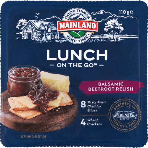 Mainland Lunch On the Go Balsamic Beetroot Relish Cheese with Wheat Crackers