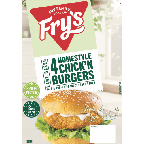 Fry's Plant-Based Vegan Homestyle Chick'n Burgers