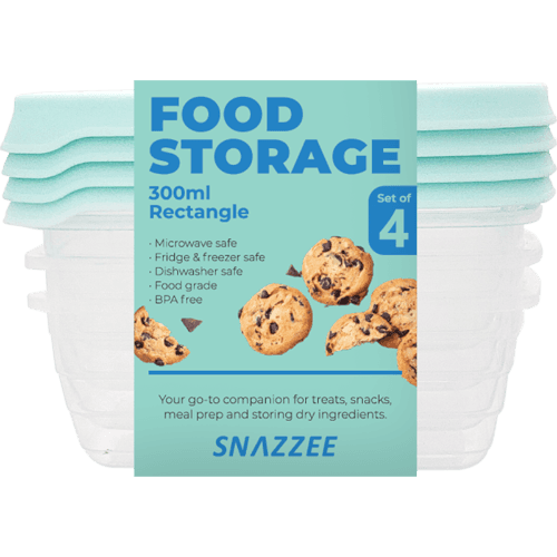 Snazzee Rect Container Set 4 300ml