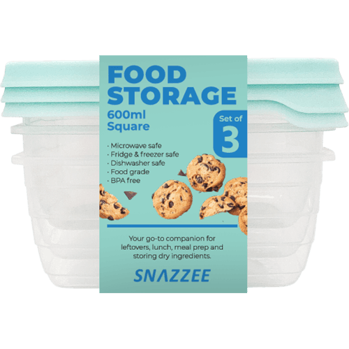 Snazzee Square Container Set 3 600ml