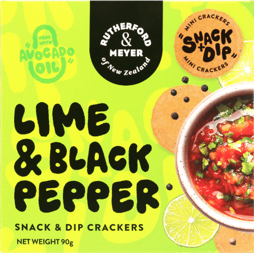 Rutherford & Meyer Lime & Black Pepper Snack & Dip Crackers