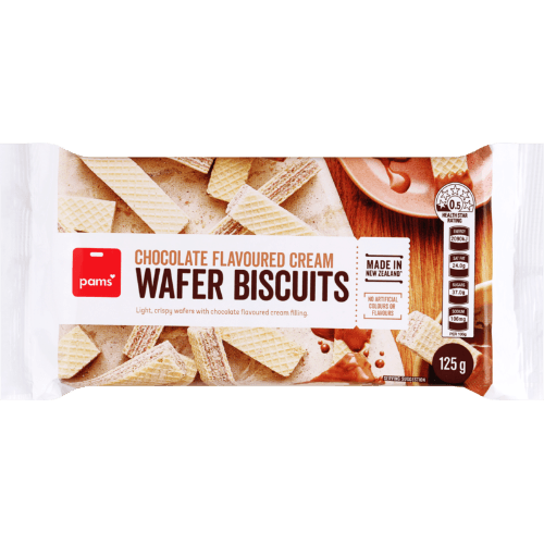 Pams Chocolate Flavoured Cream Wafer Biscuits