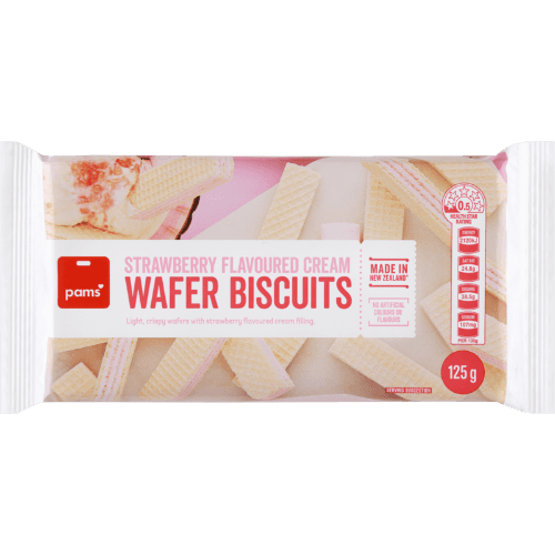 Pams Strawberry Flavoured Cream Wafer Biscuits