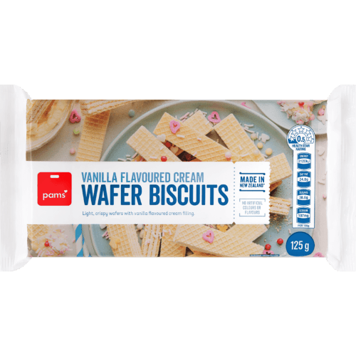 Pams Vanilla Flavoured Cream Wafer Biscuits