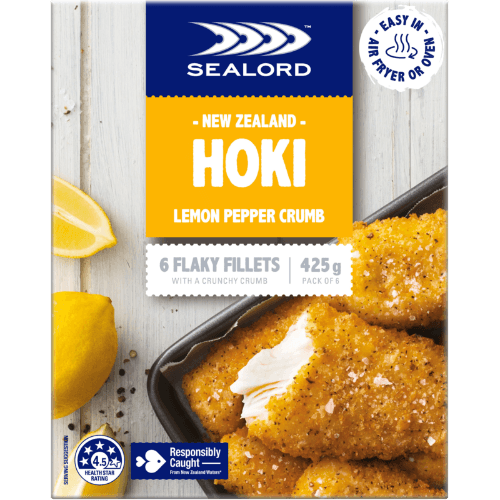 Sealord Hoki Lemon Pepper Crumb Flakey Fillets