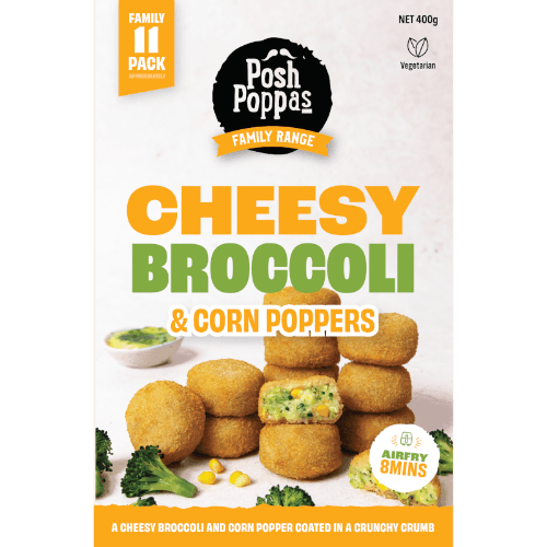 Posh Poppas Family Range Cheesy Broccoli & Corn Gourmet Poppers