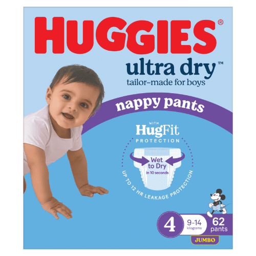 Huggies Ultra Dry Nappy Pants Toddler Boy Size 4 9-14kg