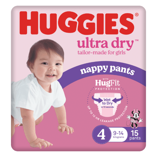 Huggies Ultra Dry Nappy Pants Toddler Girls Size 4 9-14kg