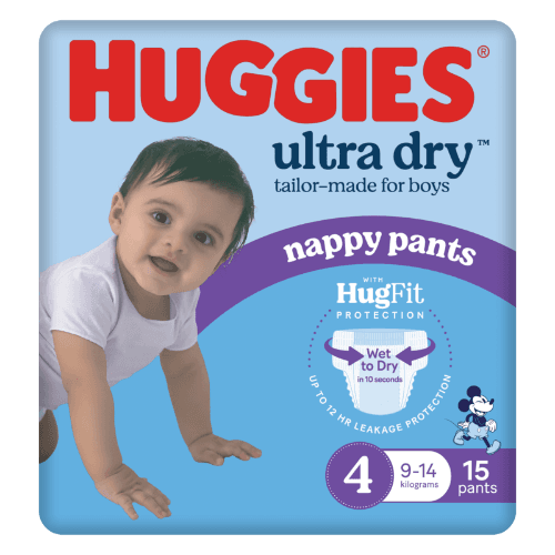 Huggies Ultra Dry Nappy Pants Toddlers Boy Size 4 9-14kg