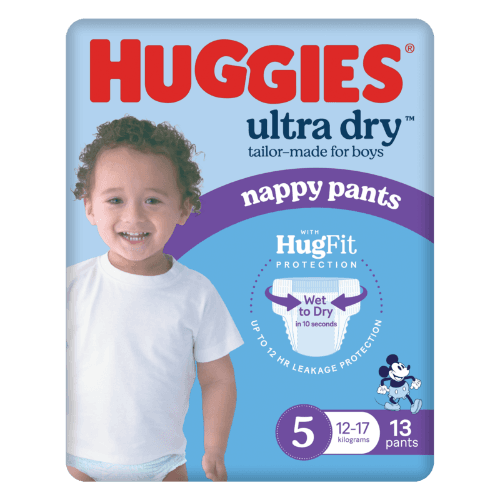 Huggies Ultra Dry Nappy Pants Walker Boy Size 5 12-17kg