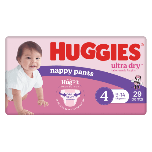 Huggies Ultra Dry Nappy Pants Girl Size 4 9-14kg